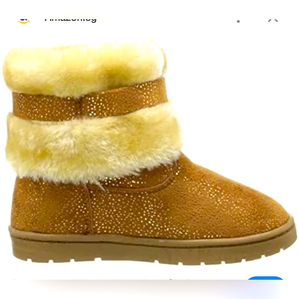 UGG Chestnut Shearling-Lined Slip-On Booties as as a child    Size 7:5